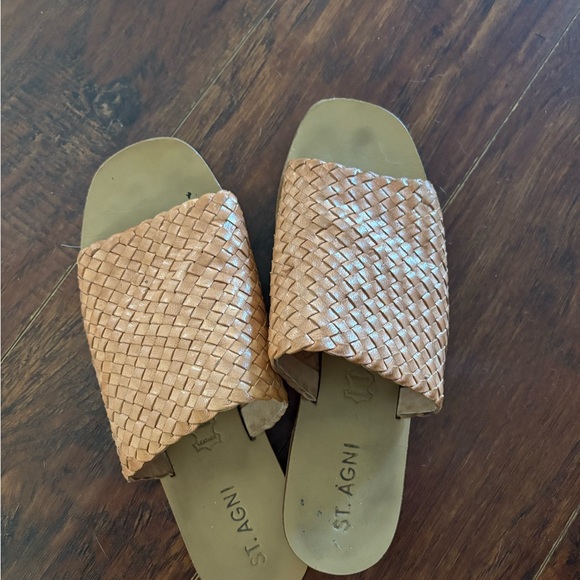 St. Agni Women's Woven Sandals in Tan - Picture 1 of 3